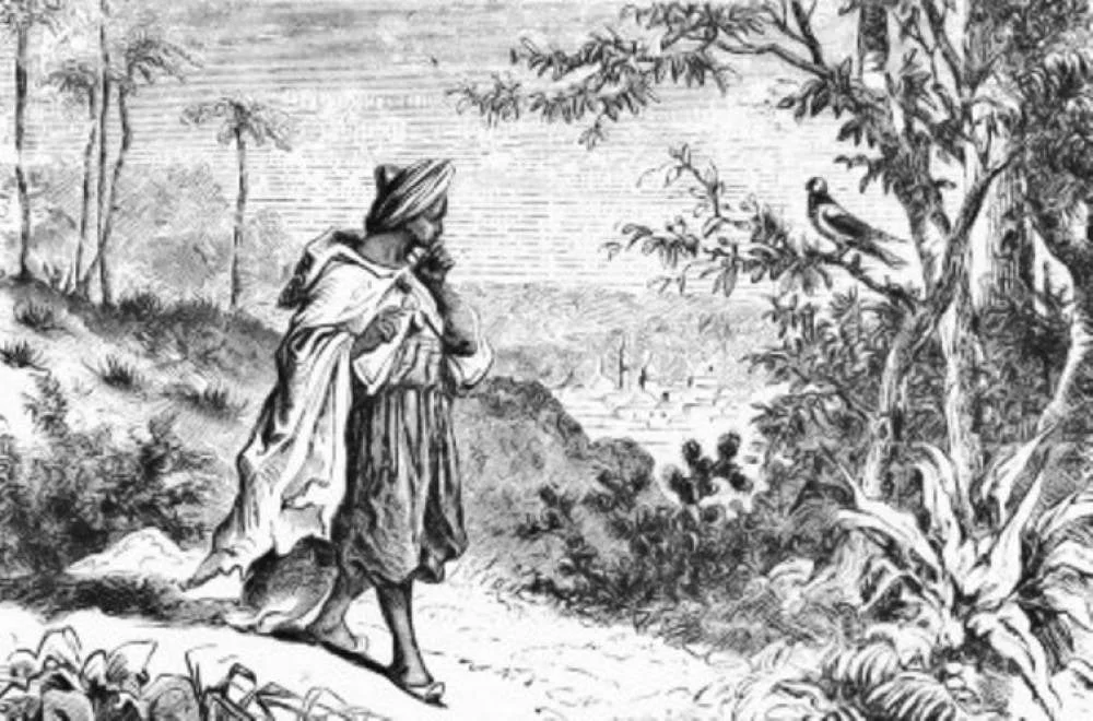 Yemeni Sufi scholar discovering the origins of coffee, an integral part of the history of coffee timeline
