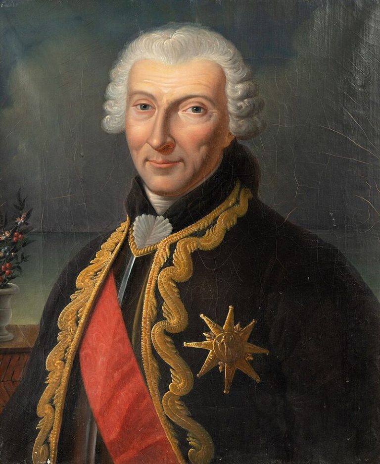 Portrait of Gabriel de Clieu, who brought the coffee plant to Martinique
