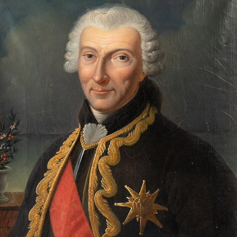 Portrait of Gabriel de Clieu, who brought the coffee plant to Martinique