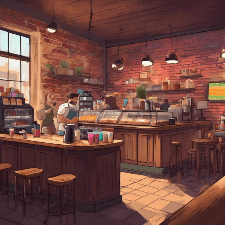 Cozy coffee shop near me with latte art and brick walls, perfect for coffee lovers