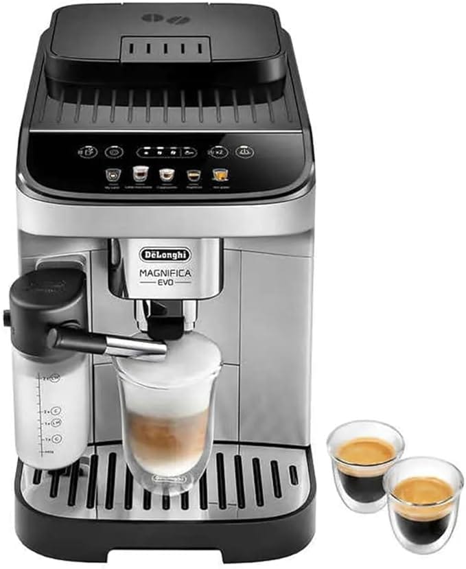 9 Bar Espresso Machine: The Secret to Café-Quality Coffee at Home 13 De'Longhi Magnifica automatic espresso machine brewing cappuccino with digital display and integrated milk system