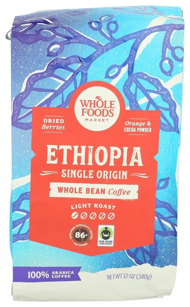 Beans for Espresso: Choosing Quality for Best Results 18 Whole Foods Market Ethiopian light roast whole beans for espresso with dried berry and orange cocoa flavor notes, 100% Arabica, Fair Trade Certified