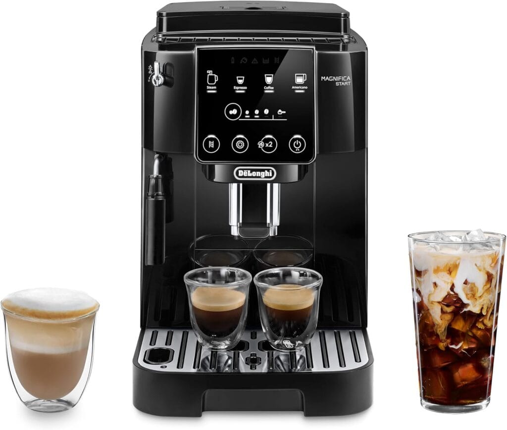 Best Budget Automatic Espresso Makers: Smart Choices for Home Baristas 8 DeLonghi Magnifica ECAM22022B affordable automatic espresso machine with touchscreen display, manual frother, brewing double espresso shots with iced coffee and latte options