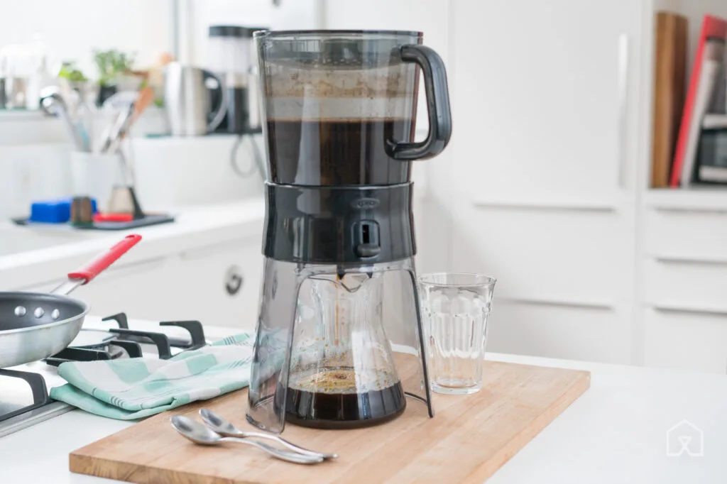 OXO Good Grips Cold Brew Coffee Maker for immersion brewing at home with 12-24hr steeping time