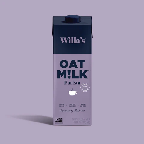 Hộp sữa yến mạch Barista của Willa dành cho đồ uống cortado yến mạch béo ngậy