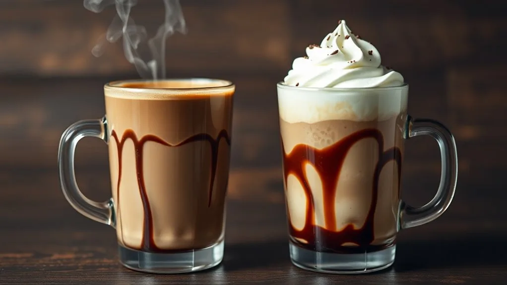 So Sánh Mocha Vs Frappe: 7 Điểm Khác Biệt Về Hương Vị, Nguyên Liệu Và Nguồn Gốc 7 coffee chocolate drinks comparison details