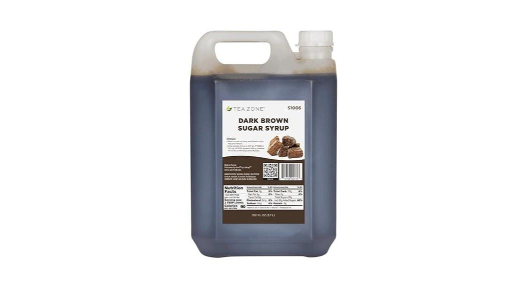 dark brown syrup container