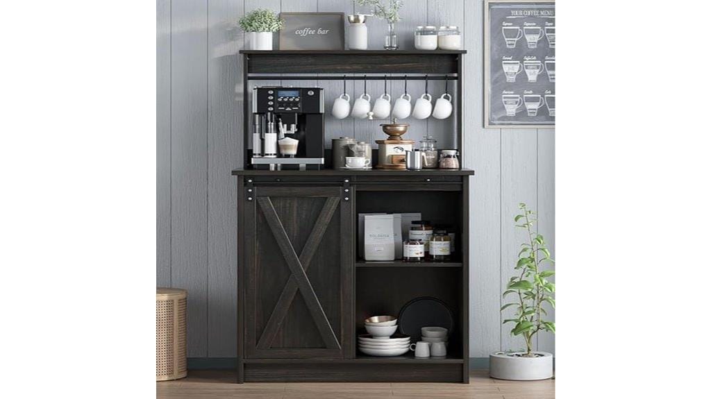 farmhouse coffee bar cabinet