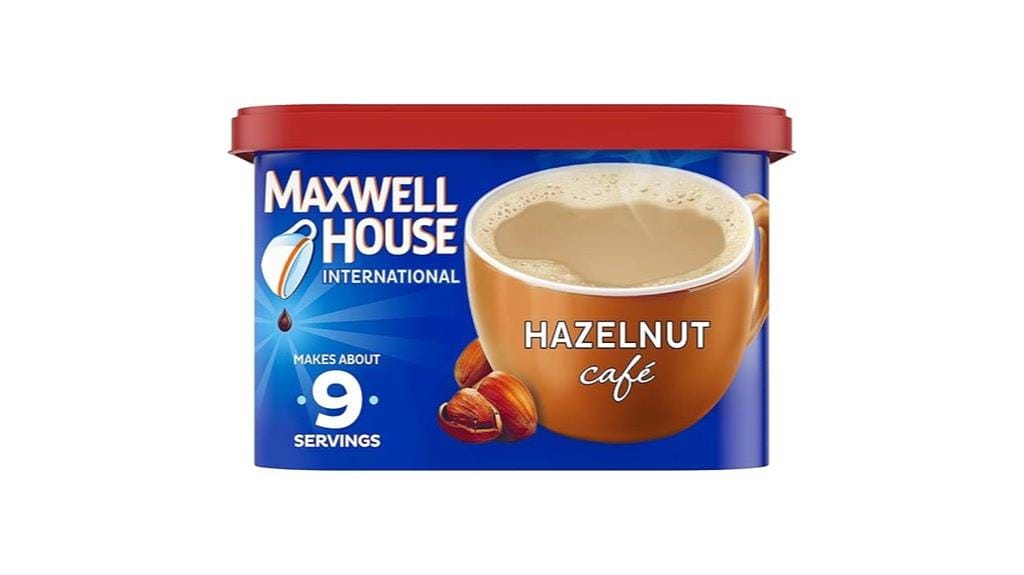 hazelnut flavored instant coffee