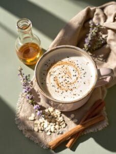lavender oat milk latte