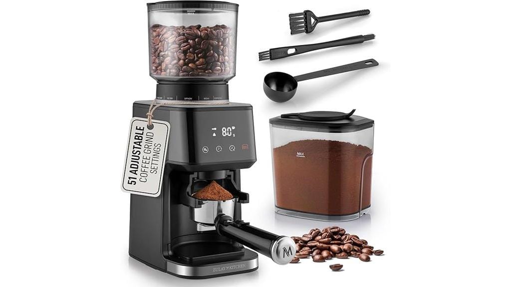 touchscreen burr coffee grinder