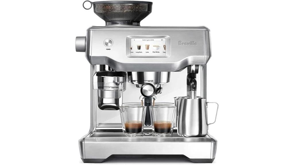 brushed stainless steel espresso machine
