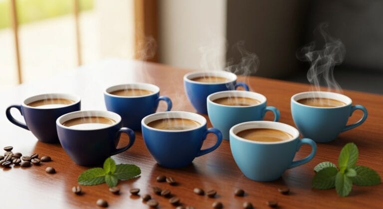 blue espresso cups selection
