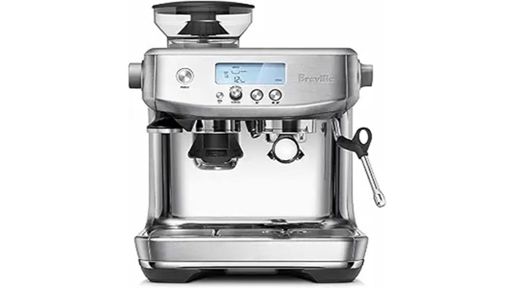 brushed stainless steel espresso machine