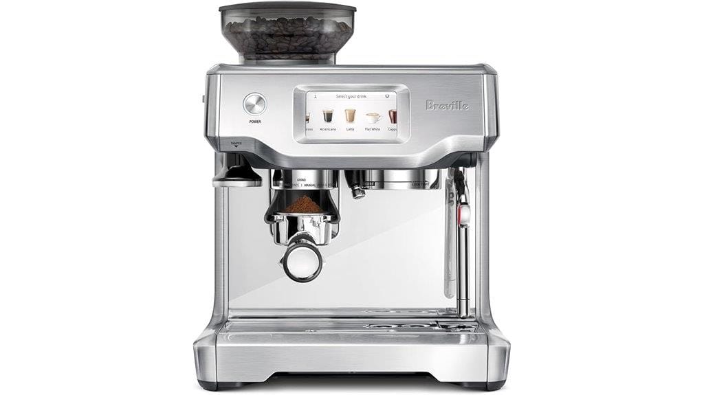 brushed stainless steel espresso machine