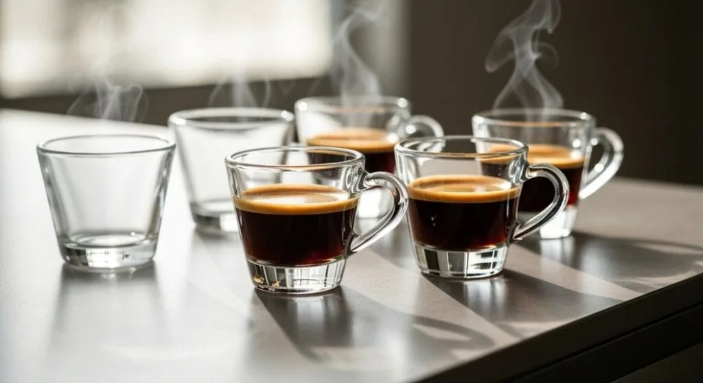 elegant clear espresso cups