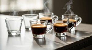 elegant clear espresso cups