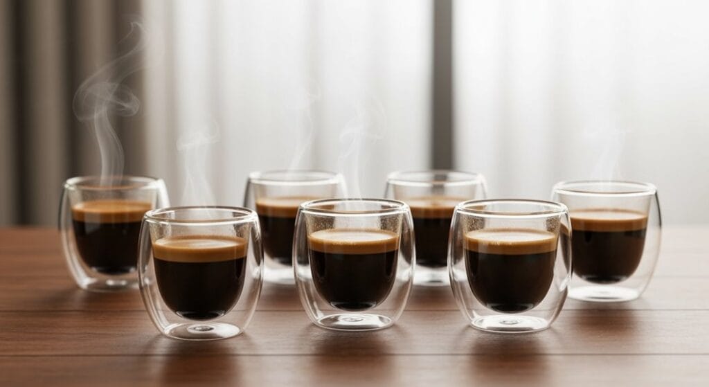 stylish double wall espresso cups