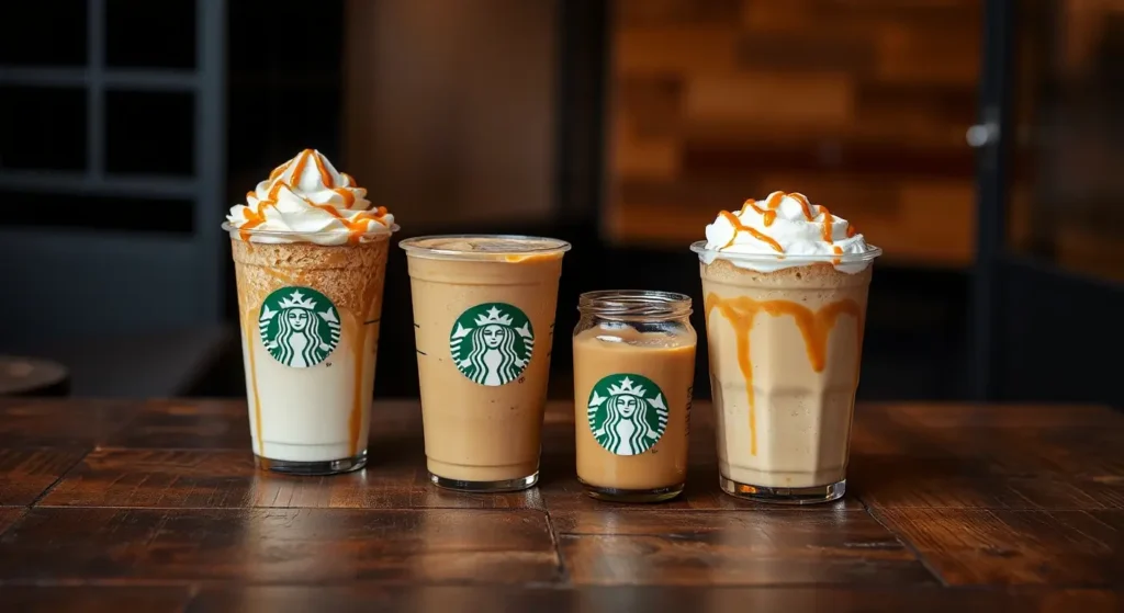 Your Last Caramel Drink Comparison: Find Your Perfect Match in 2 Minutes 10 A variety of caramel coffee drinks at Starbucks, including lattes, cappuccinos, and macchiatos