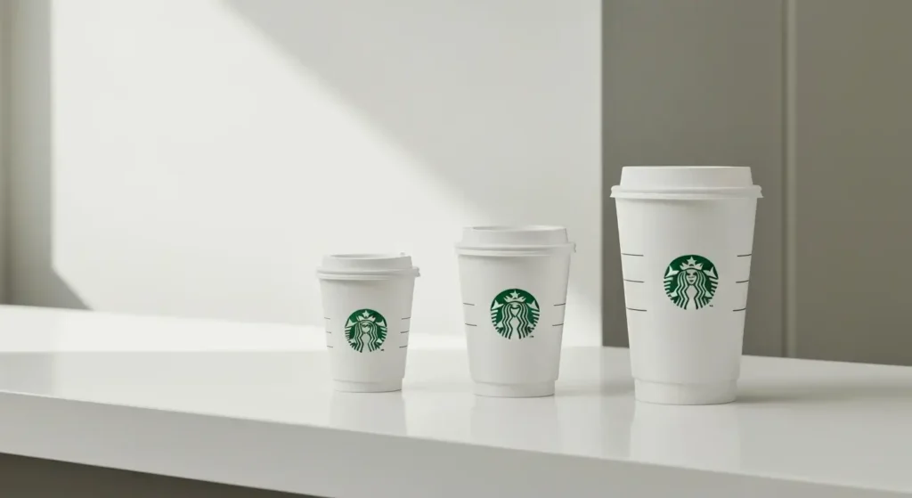 How Many Oz in a Venti? The Answer Starbucks Hopes You’ll Never Find 5 Visual comparison of Starbucks cup sizes (Tall, Grande, Venti Cold) demonstrating the difference in ounces and volume, answering "How Many Oz in a Venti."