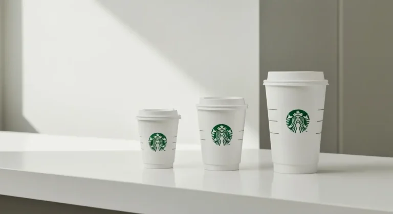 Visual comparison of Starbucks cup sizes (Tall, Grande, Venti Cold) demonstrating the difference in ounces and volume, answering "How Many Oz in a Venti."