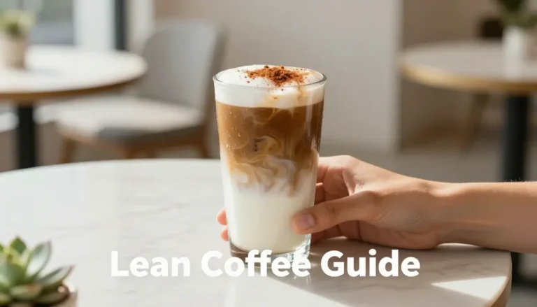Low Fat Coffee Drinks Without Flavor Loss 4 A tall glass of low fat iced coffee with skim milk and a cinnamon dusting, illustrating a lean coffee guide for healthy sipping.