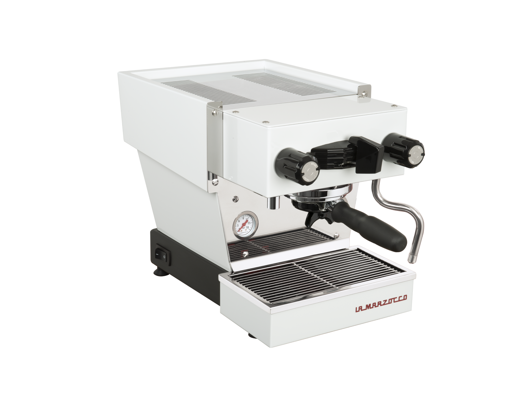 White La Marzocco Linea Micra espresso machine featuring commercial-grade components and professional design.