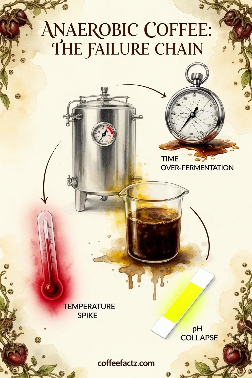 anaerobic coffee failure chain vinegar faults infographic