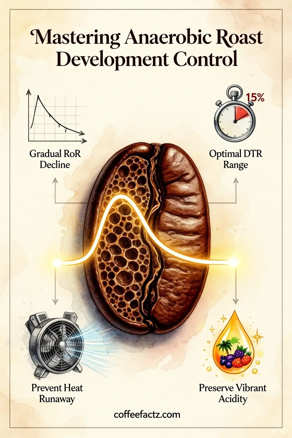 How heat and fermentation shape beans in anaerobic coffee roasting 5 Roast development diagram