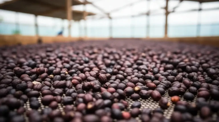 Professional coffee roaster monitoring the heat profile during anaerobic coffee roasting