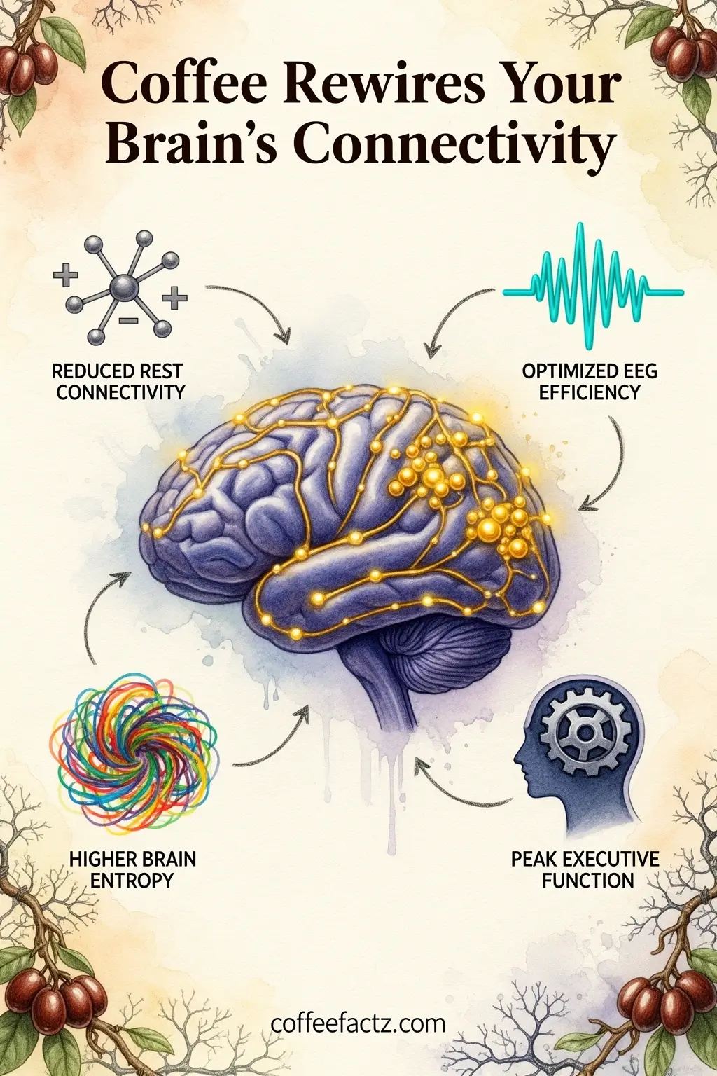 coffee brain connectivity eeg infographic