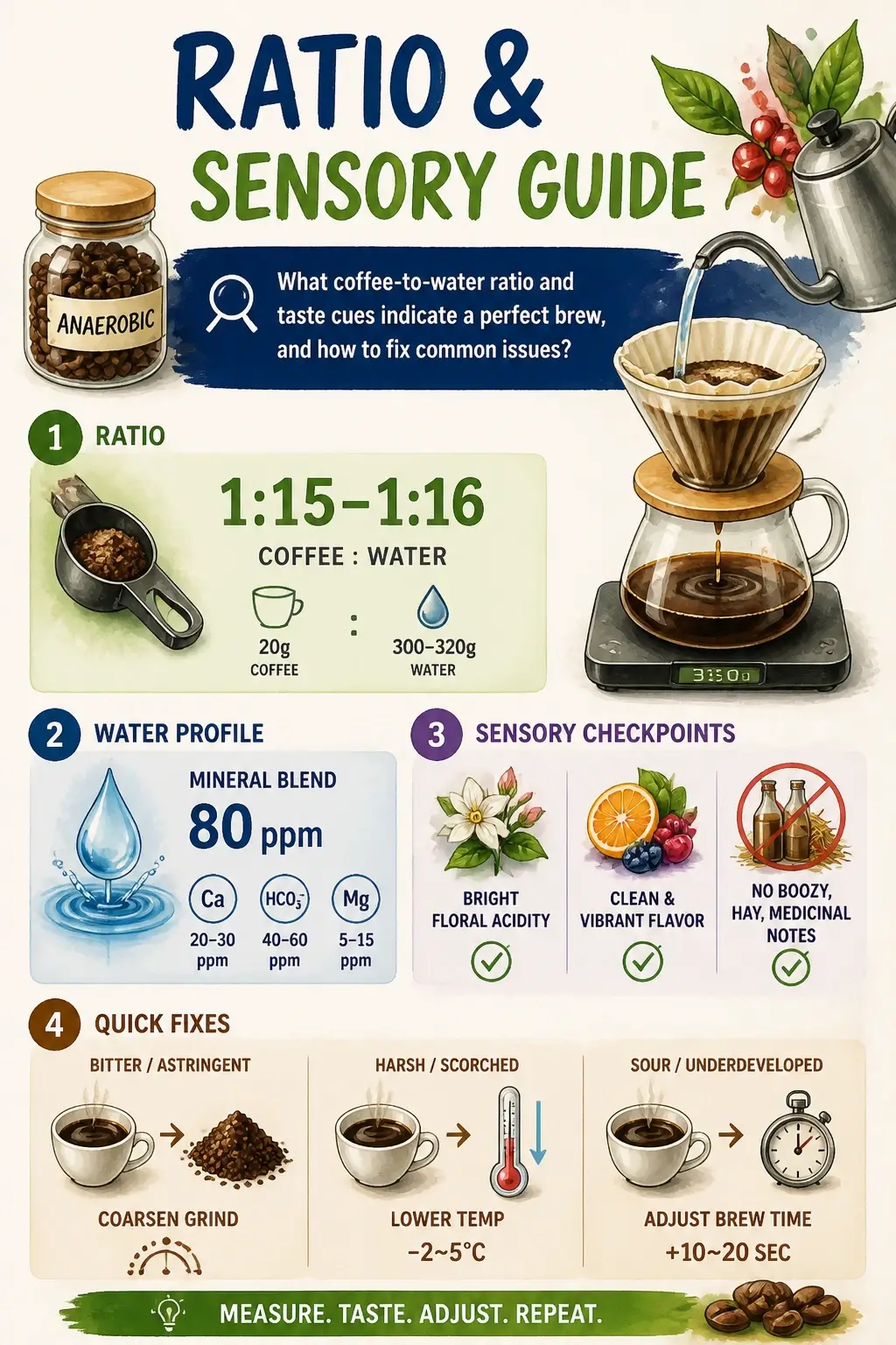 anaerobic coffee brewing ratio sensory guide