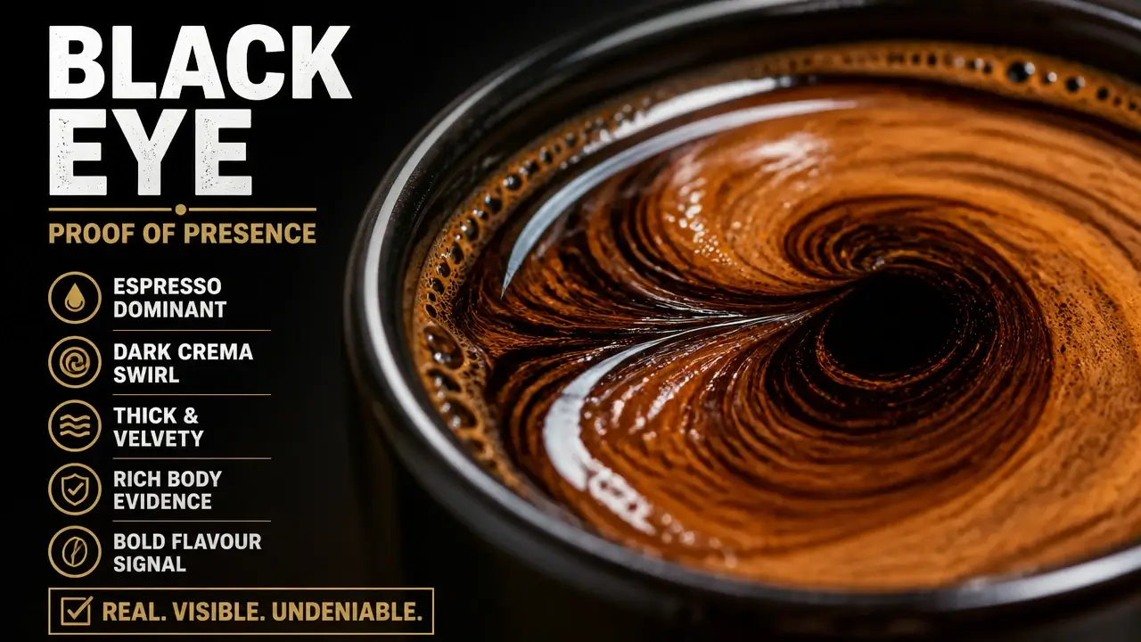 black eye coffee crema macro