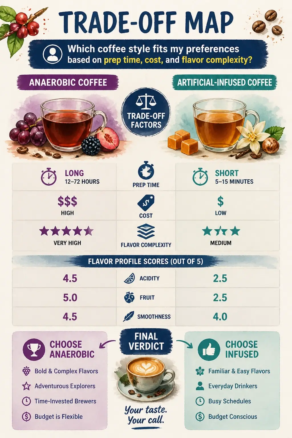 coffee trade off map anaerobic vs infused