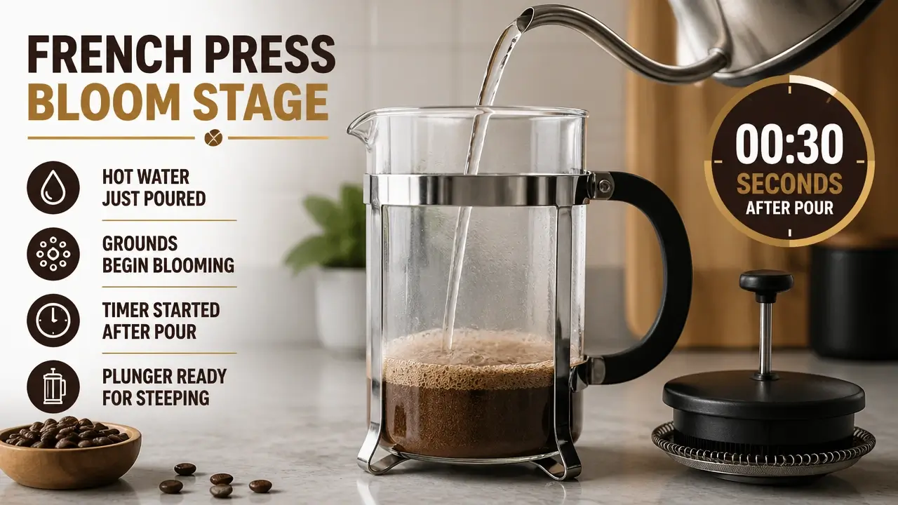 French press close up bloom