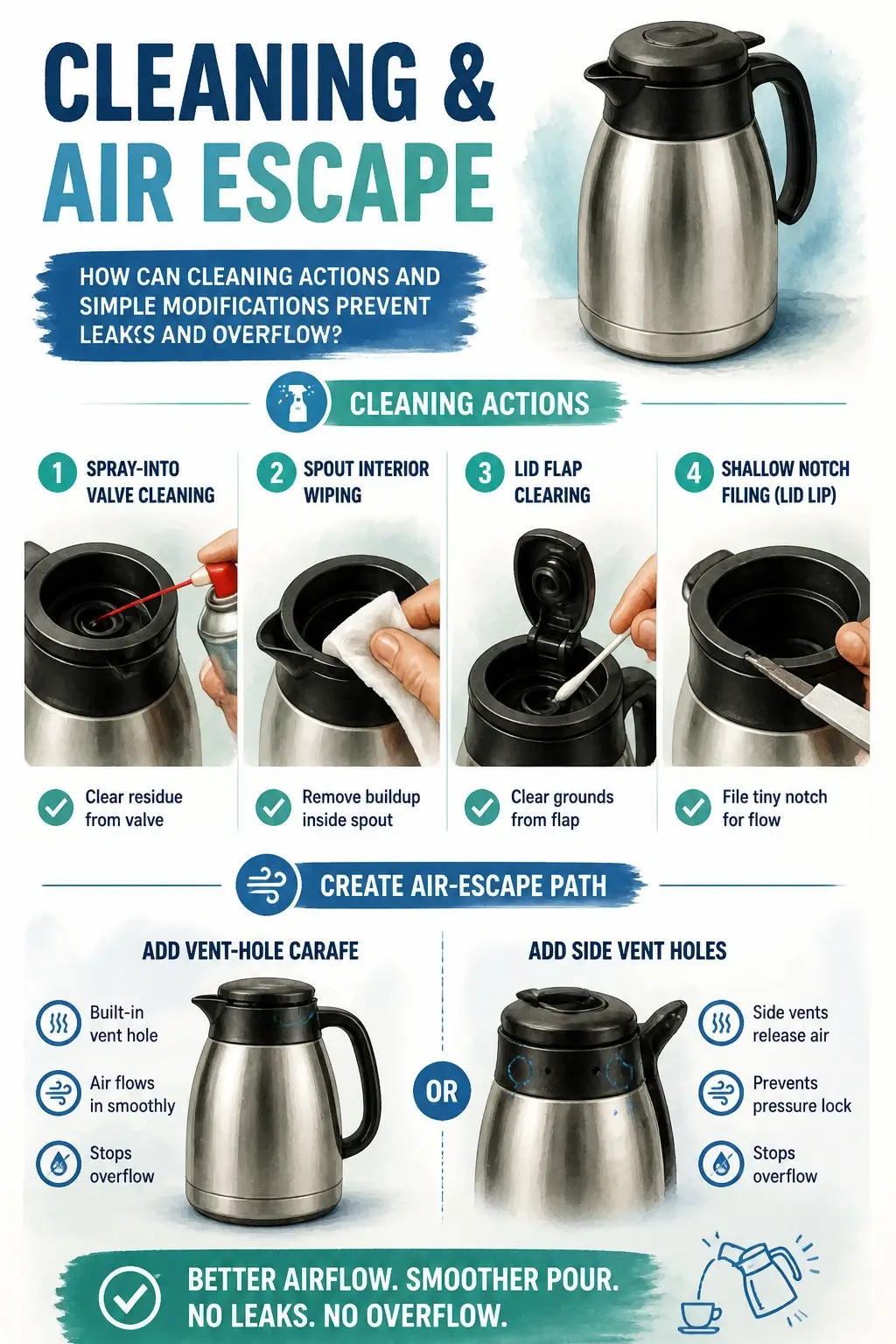how to prevent carafe overflow leaks