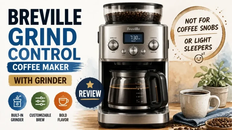 Professional magazine style featured image of the Breville Grind Control Coffee Maker with Grinder on a clean studio background.