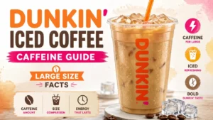 Cà Phê Đá Dunkin' Size Lớn: Con Số Caffeine Chuẩn Xác, Khoa Học Pha Chế, Và Ý Nghĩa Đối Với Giới Hạn Hàng Ngày Của Bạn 7 Một đồ họa 3D cách điệu hiển thị hàm lượng caffeine trong ly cà phê đá Dunkin size lớn.