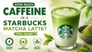 Có Bao Nhiêu Caffeine Trong Matcha Latte Của Starbucks? Hướng Dẫn Chi Tiết Từng Size 12 Render 3D phong cách nghệ thuật của một ly Starbucks matcha latte với lớp phủ infographic rõ ràng giải thích mức độ caffeine.