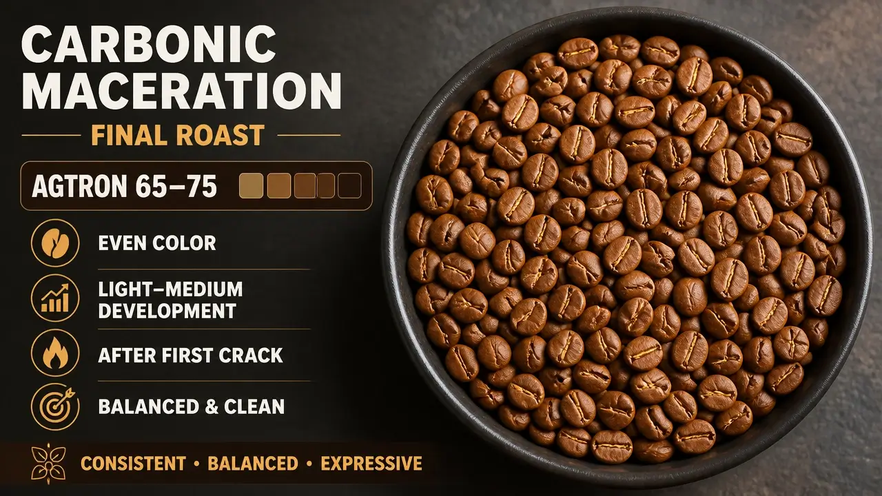 Even light-medium roast carbonic maceration coffee beans