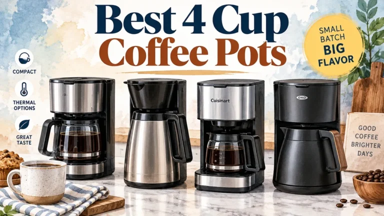 Featured image for Best 4 Cup Coffee Pots: Top Small-Batch Brewers, Thermal Carafes & Compact Drip Guide