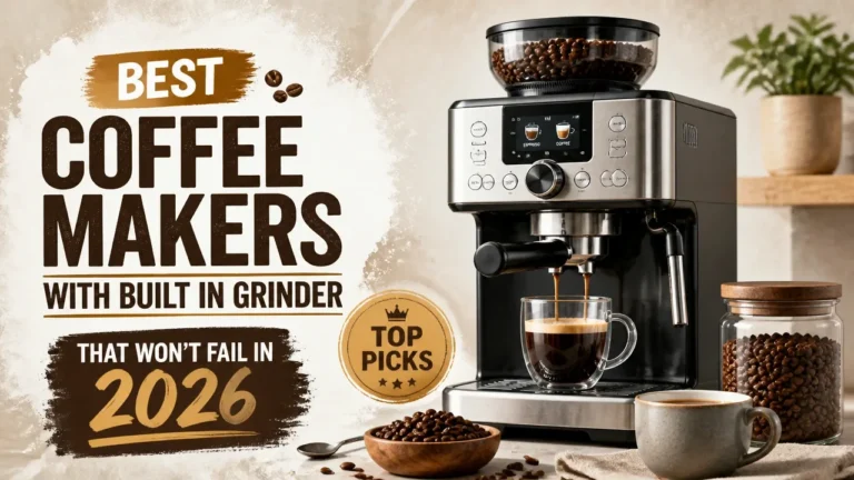 Best coffee makers with built in grinder that won’t fail in 2026 featured magazine-style image.