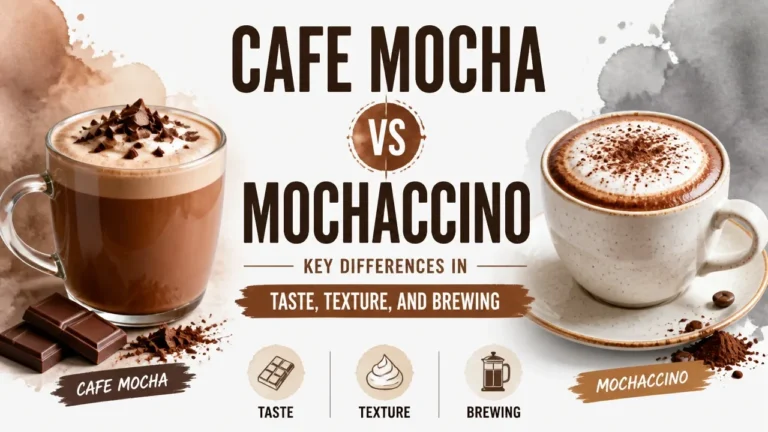 Featured image for Cafe Mocha vs Mochaccino: Key Differences in Taste, Texture, and Brewing