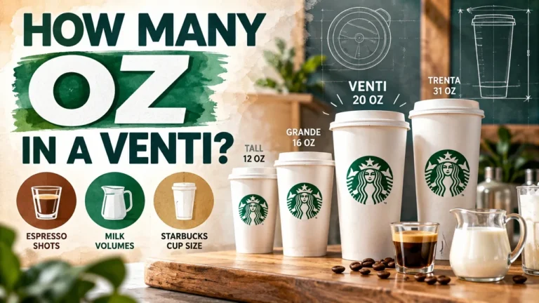 Featured image for How Many Oz in a Venti? Starbucks Cup Size Geometry, Espresso Shots & Milk Volumes Revealed