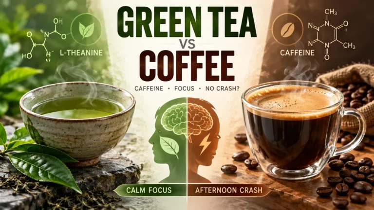 Featured image for How Much Caffeine in Green Tea vs Coffee: Extraction Variables, L-Theanine & The Afternoon Crash