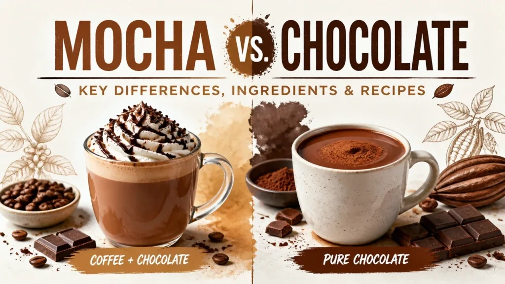 Mocha vs Chocolate: The Real Difference in Coffee, Caffeine, and Flavor 11 Infographic comparing mocha vs. chocolate key differences, ingredients, and recipes for coffee drinks.