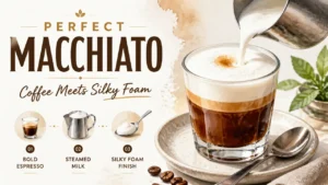 Perfect Macchiato Recipe: Coffee Meets Silky Foam featured image with layered espresso and silky foam.