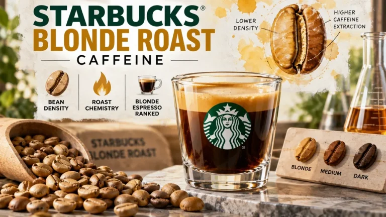 Featured image for Starbucks Blonde Roast Caffeine: Bean Density Science, Roast Chemistry & Blonde Espresso Ranked