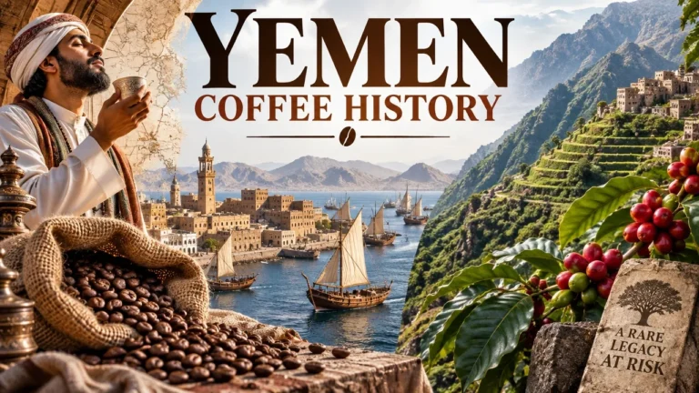Featured image for Yemen Coffee History: Port of Mokha, Ancient Sufi Rituals, Terraced Mountains & The Extinction Crisis