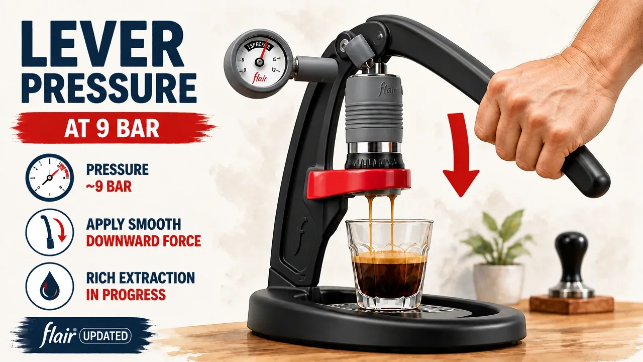 Flair UPDATED Espresso Maker manual lever espresso maker operated with one hand at 9 bar pressure